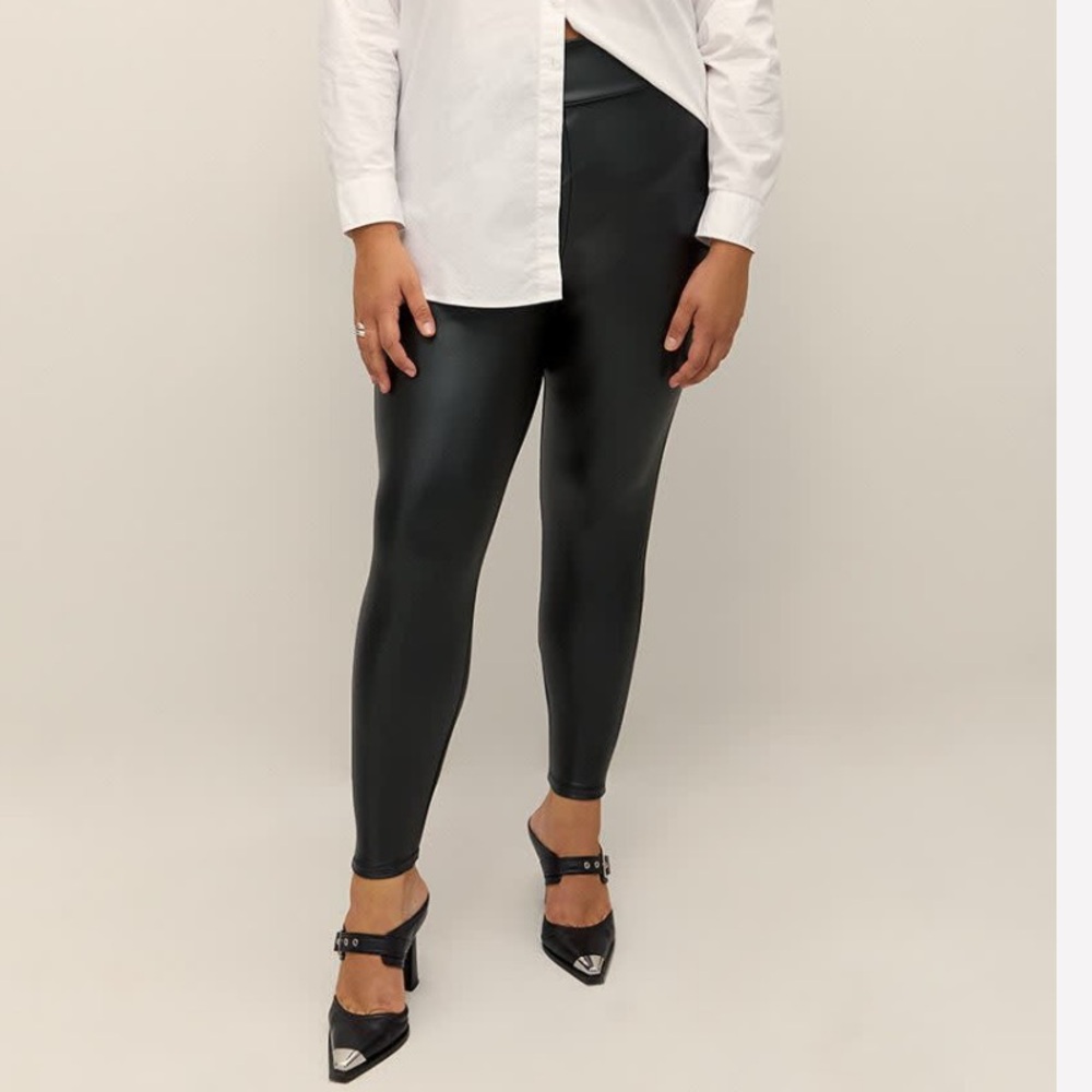 Addition Elle Black faux leather Leggings